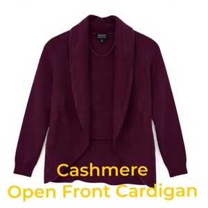 Charter Club Cashmere Open Front Cardigan - Rich Burgundy